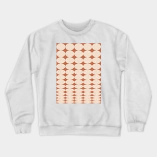 Retro Round Pattern - Brown Crewneck Sweatshirt